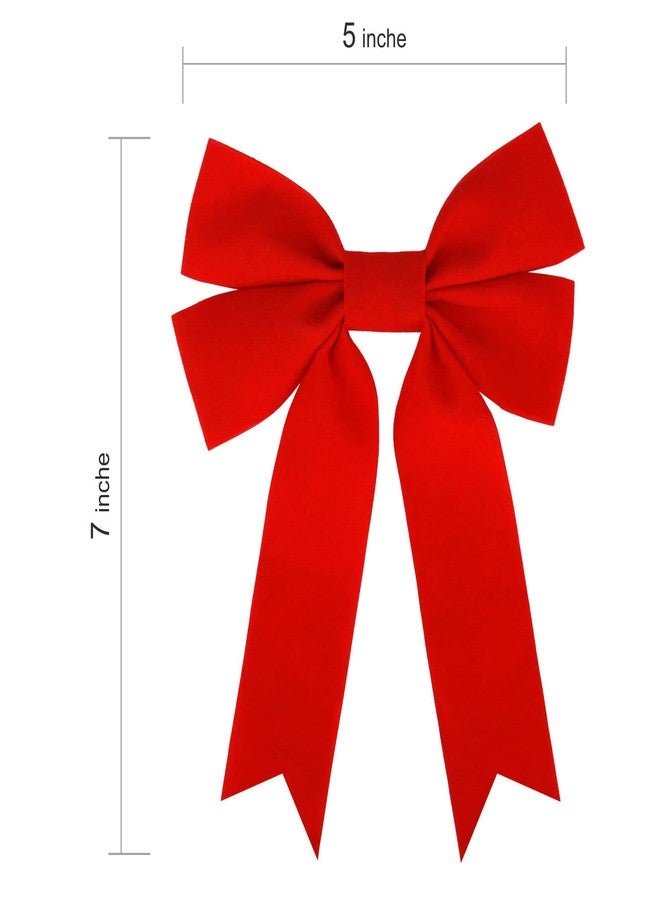 Meseey 12 Pcs Red Velvet Ribbon Bow Christmas Wreath Bows for Garland Gift Wrapping Indoor Outdoor Christmas Parties Decorations (Red, 12) - Image 2